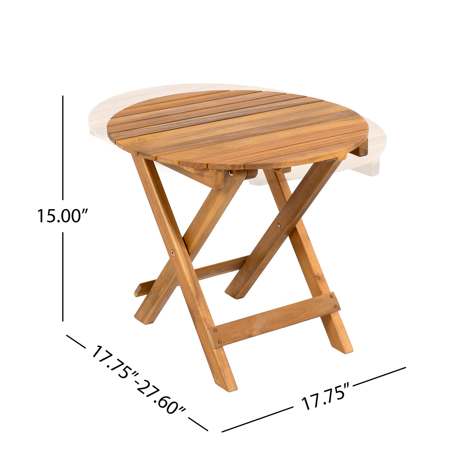 Outdoor Recliner Side Table Set with Acacia Wood and Adjustable Chaise Lounge