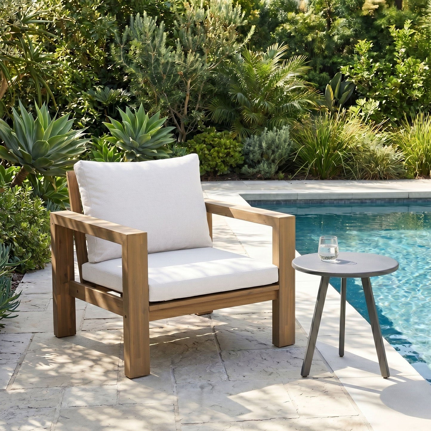 Stylish Outdoor Armchair With Cushion For Garden