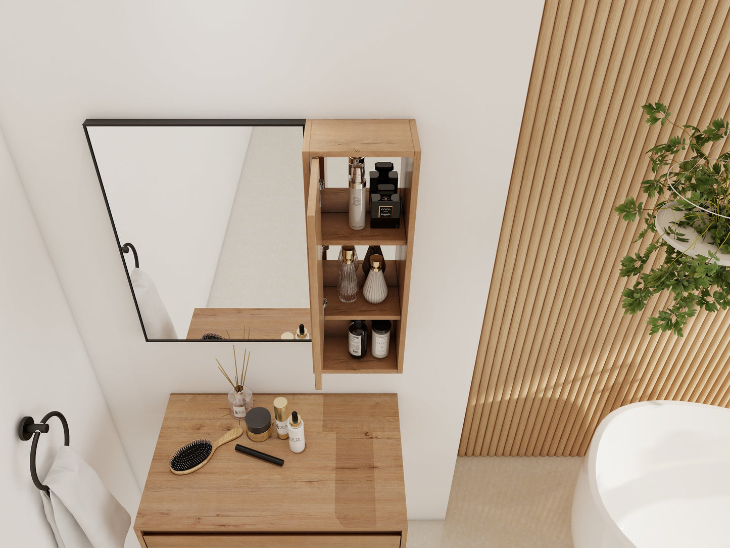 10'' Wall Mounted Bathroom Mirror Cabinet with Soft Close Door