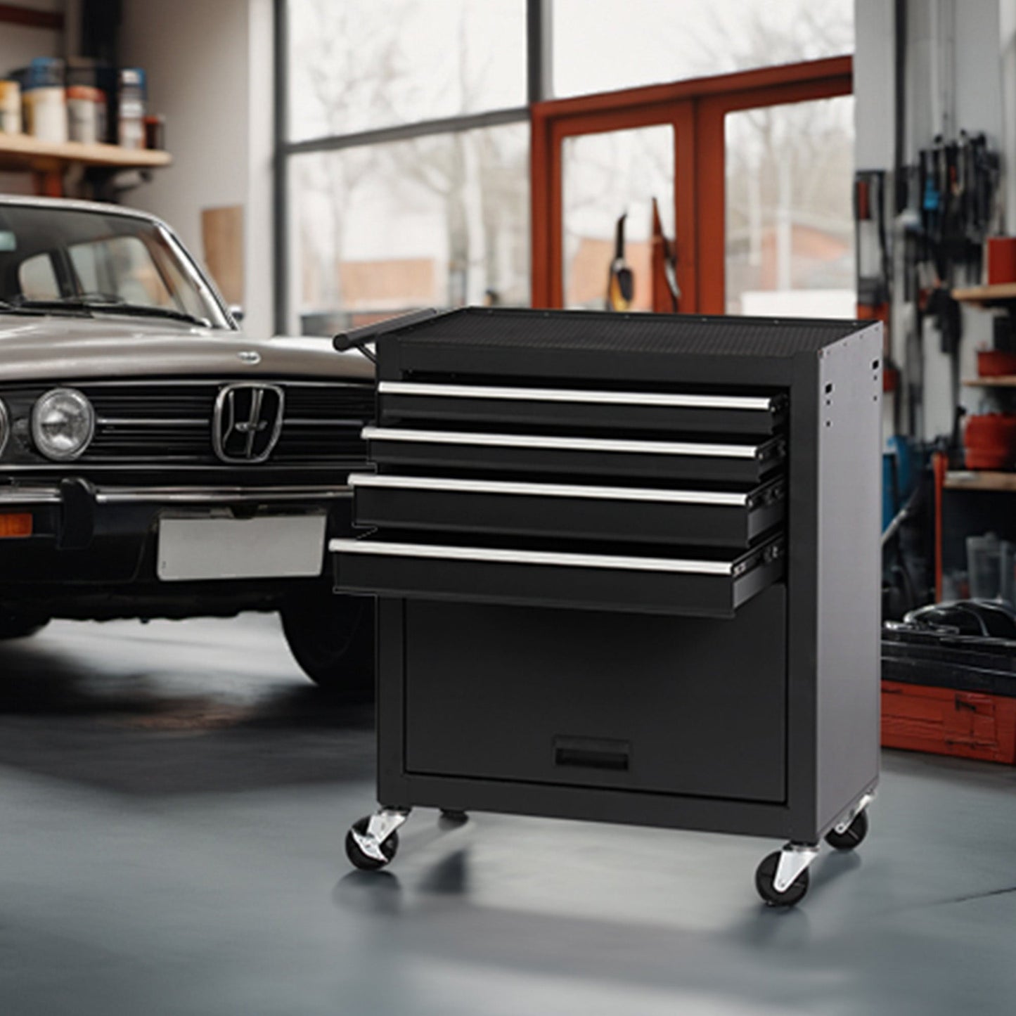 4-Drawer Rolling Tool Chest Cabinet with Wheels