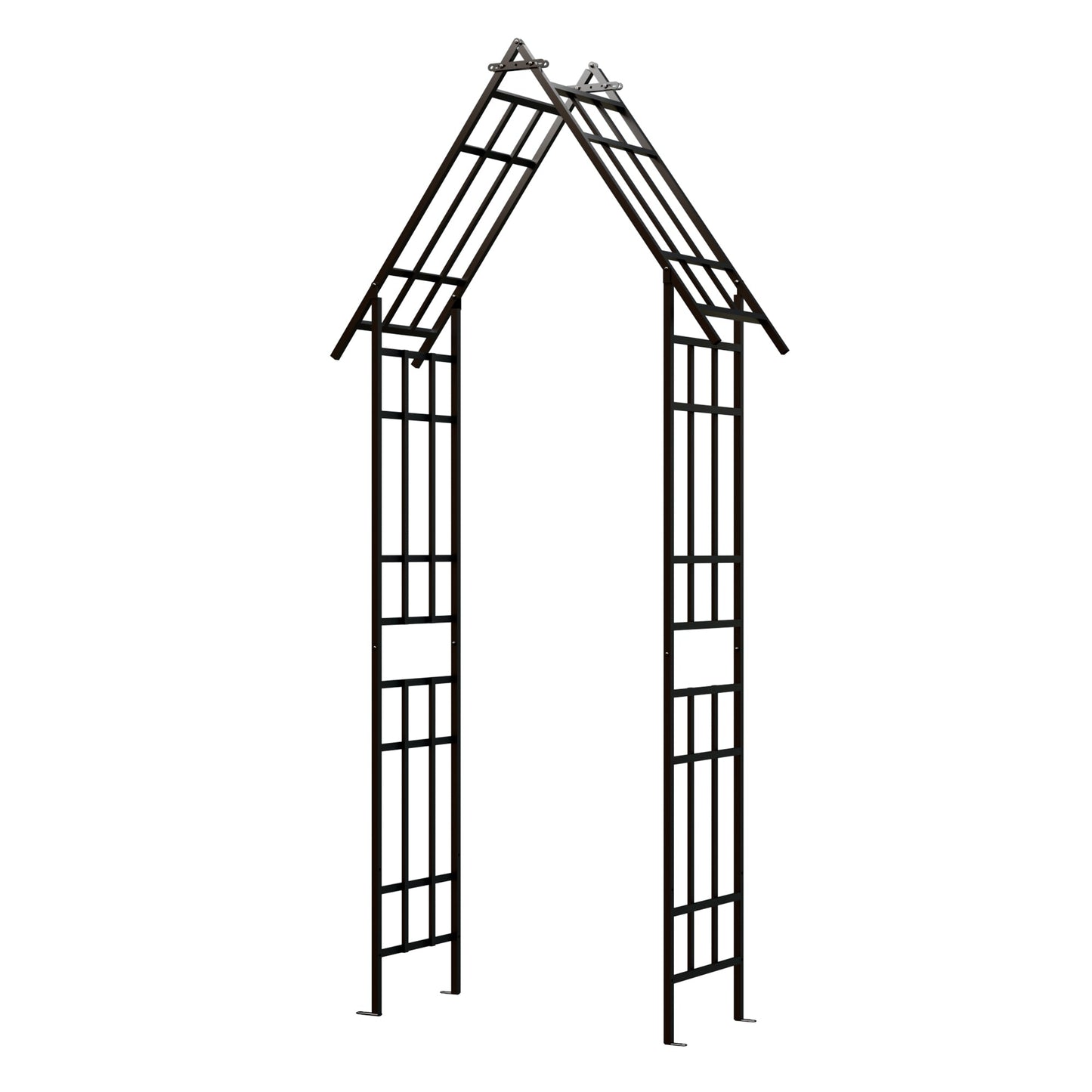 Metal Garden Arch with Adjustable Width for Climbing Plants