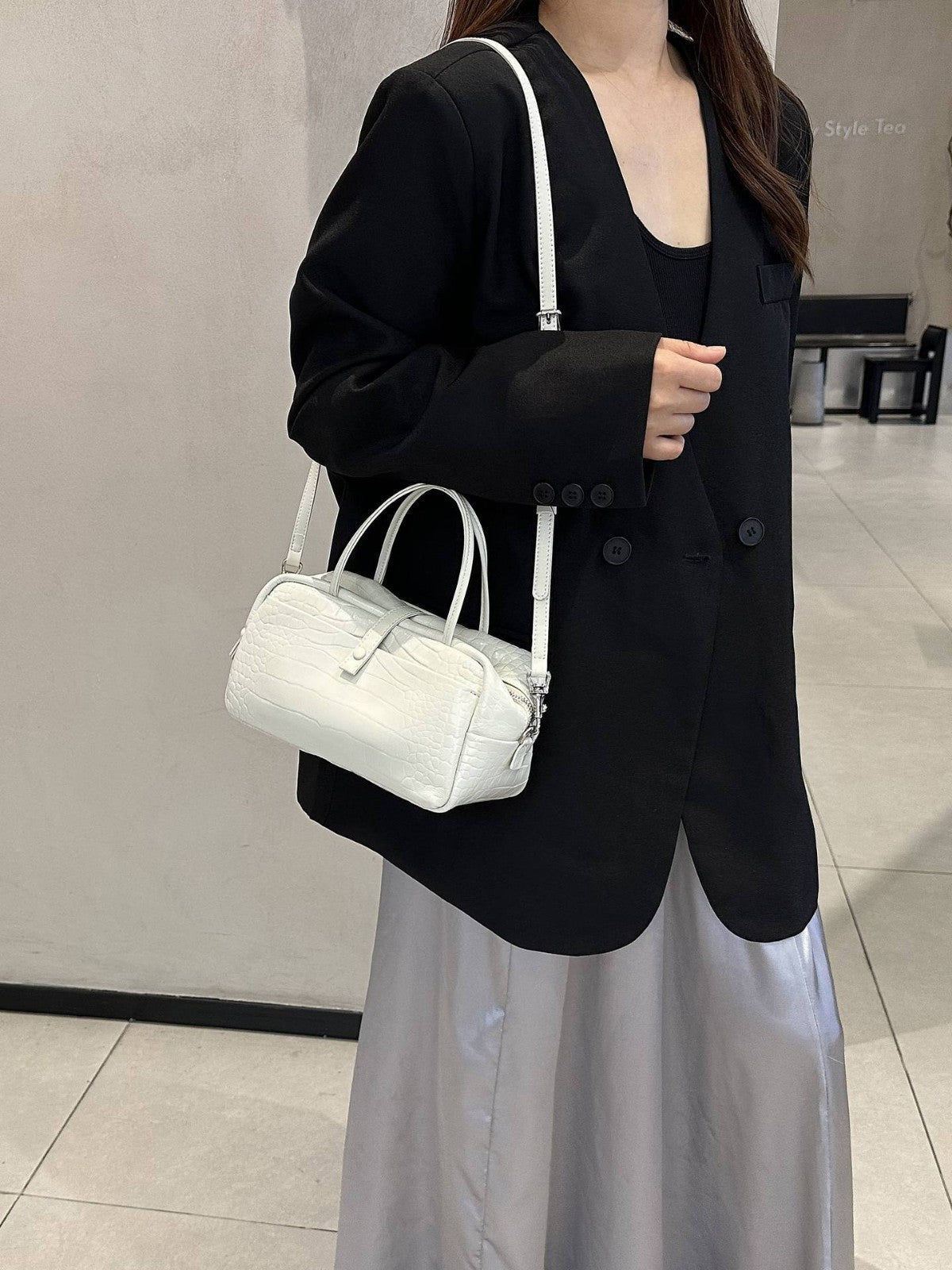 Cross-border Niche Design Crocodile-pattern Toast Bag, Luxury First-layer Cowhide, High-end Genuine Leather Women's Handbag