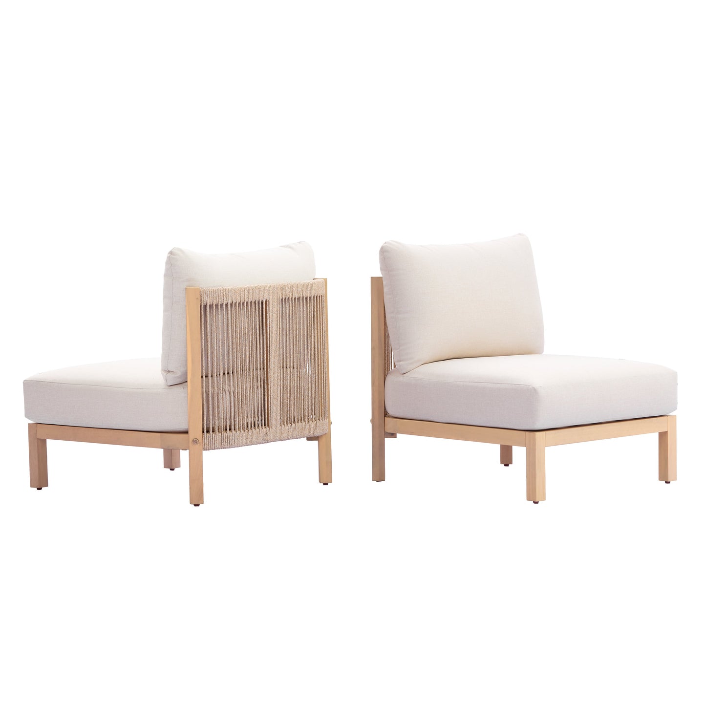Acacia Wood Patio Furniture Club Chair Set of Two