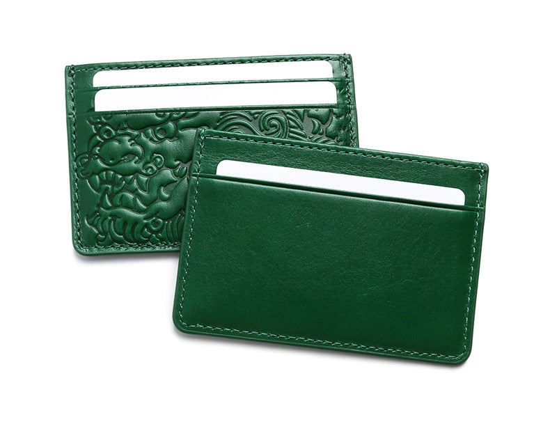 Mens And Womens Genuine Leather Ultra-thin Card Holder ID Case