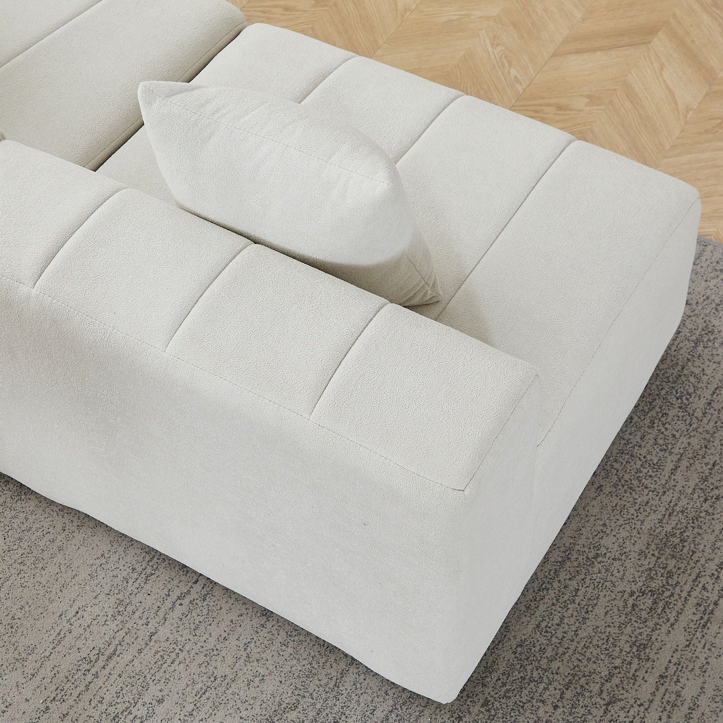 Modular Sectional Sofa With 2 Pillows, Symmetrical Design