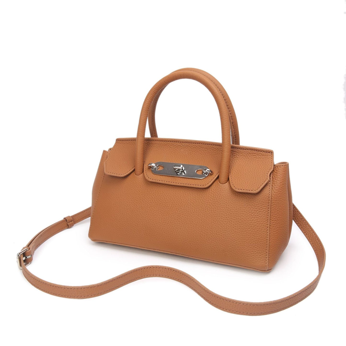 Baidi Leather Women's Bag 2025 New Platinum Bag, Premium Kelly Bag, Top Layer Cowhide Handbag, Shoulder And Crossbody Bag