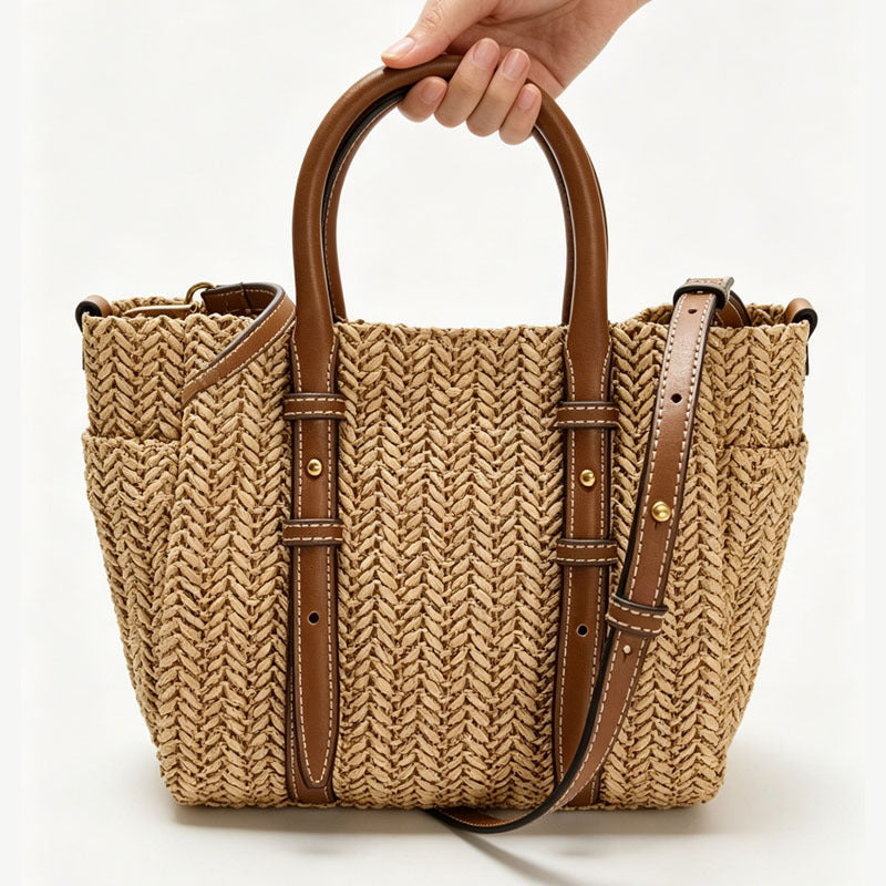 Straw Woven Hand-held Shoulder Crossbody Bag