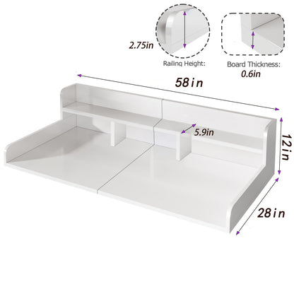 Washer Dryer Countertop with Non-Slip Pads - White