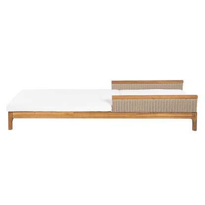 76.8" Solid Acacia Wood Sun Lounger Set of 2 with Cushions
