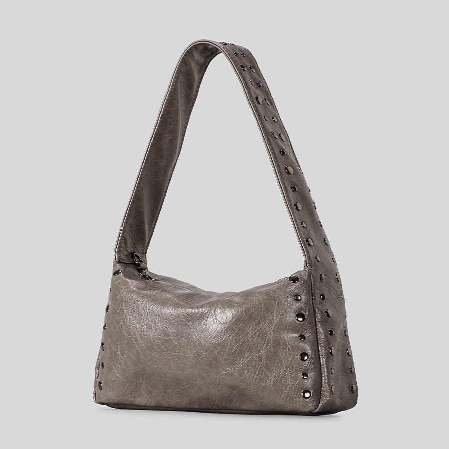 Niche Vintage Biker-style Studded Underarm Bag