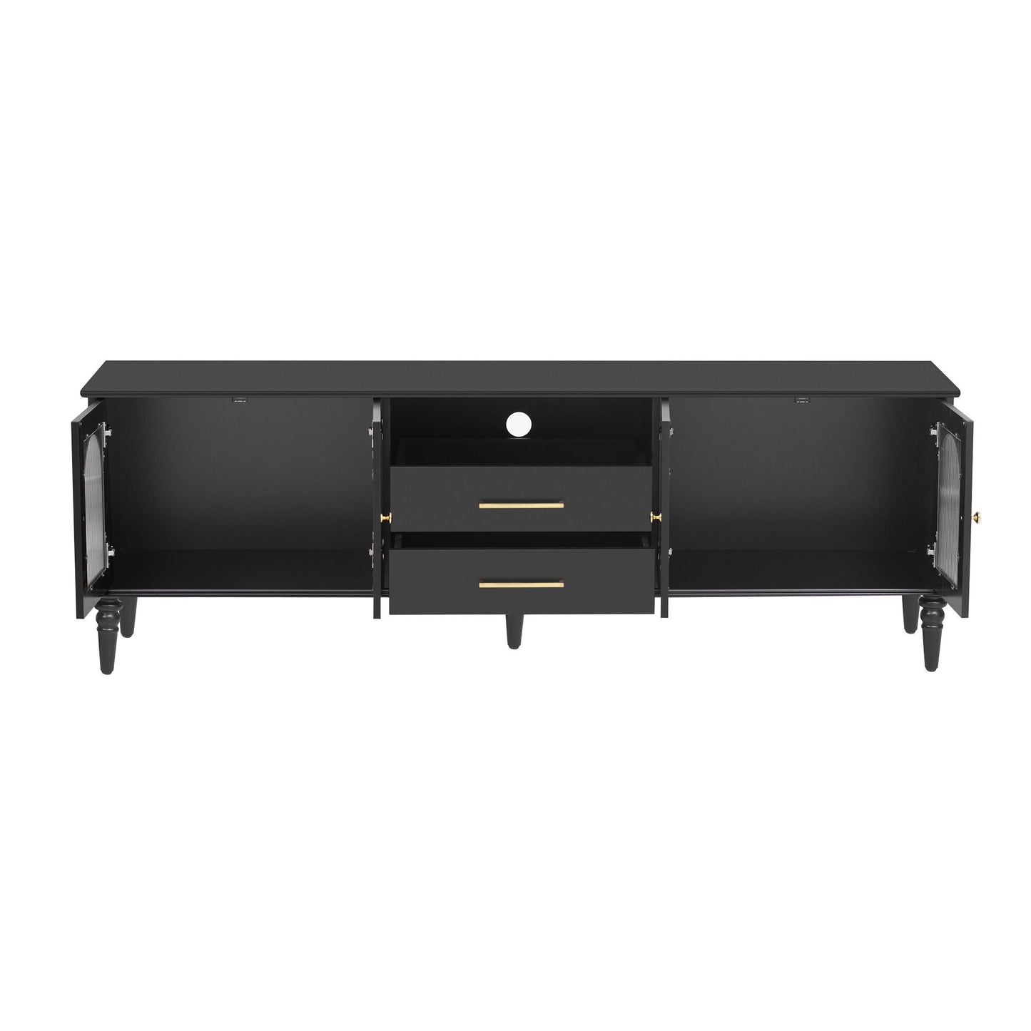 TV Stand For TVs Up To 75", Entertainment Center Media Console For Living Room - Black