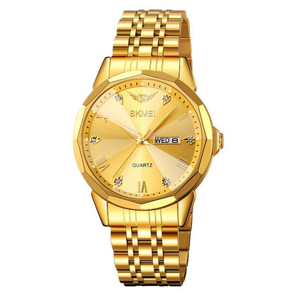 Business Solid Steel Band Calendar Casual Waterproof Watch