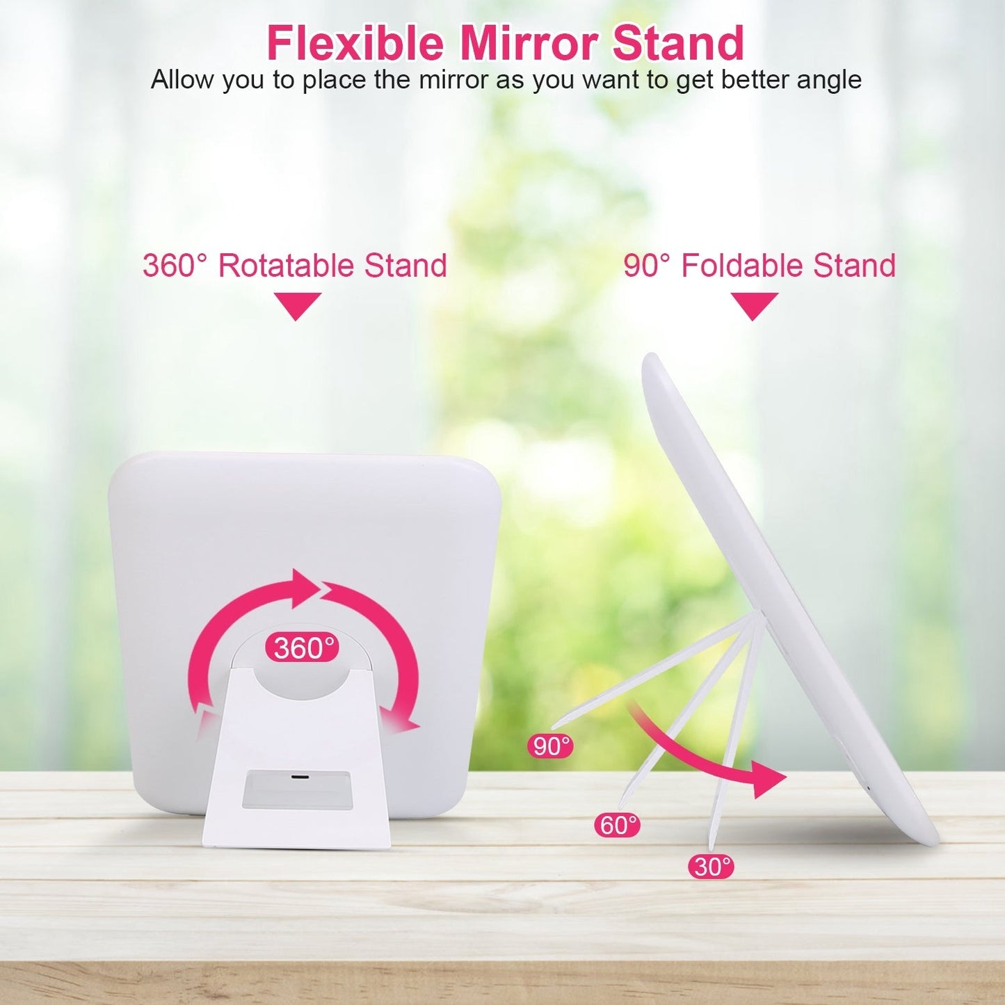 Travel Makeup Bag With 3 Light Colors Dimmable Brightness LED Mirror Detachable 10X Magnifying Mirror Adjustable Dividers Portable Waterproof Cosmetic