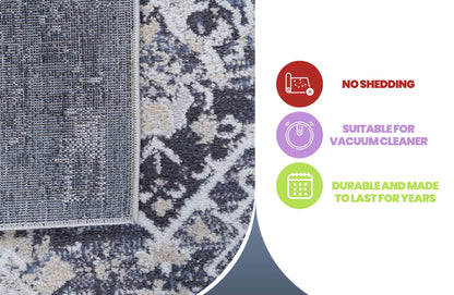 Payas - 6' X 9' Traditional Area Rug - Gray / Blue
