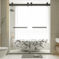 56-60"W x 76"H Frameless Double Sliding Soft-Close Shower Door