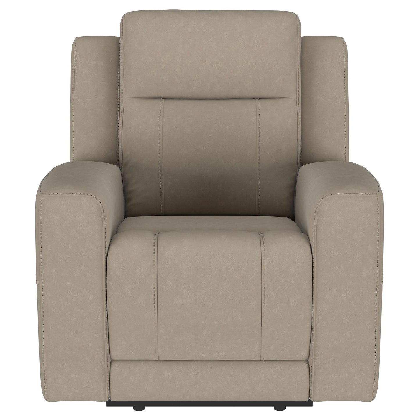 Slater - 3 Piece Upholstered Reclining Sofa Set And Built In Storage - Taupe
