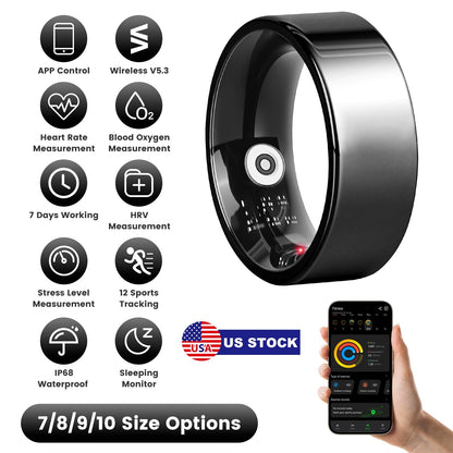 Smart Ring Health Tracker with Sleep & Fitness Monitoring