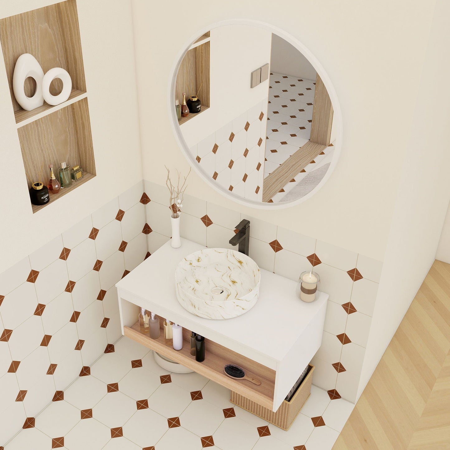 Floating Bathroom Vanity With Vessel Sink