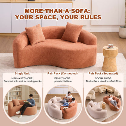 Tai Chi - Curved Dual Depth Loveseat