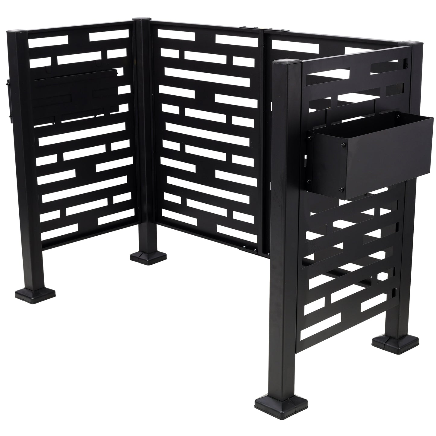 4x2 Ft Metal Air Conditioner Fence with Planter Boxes
