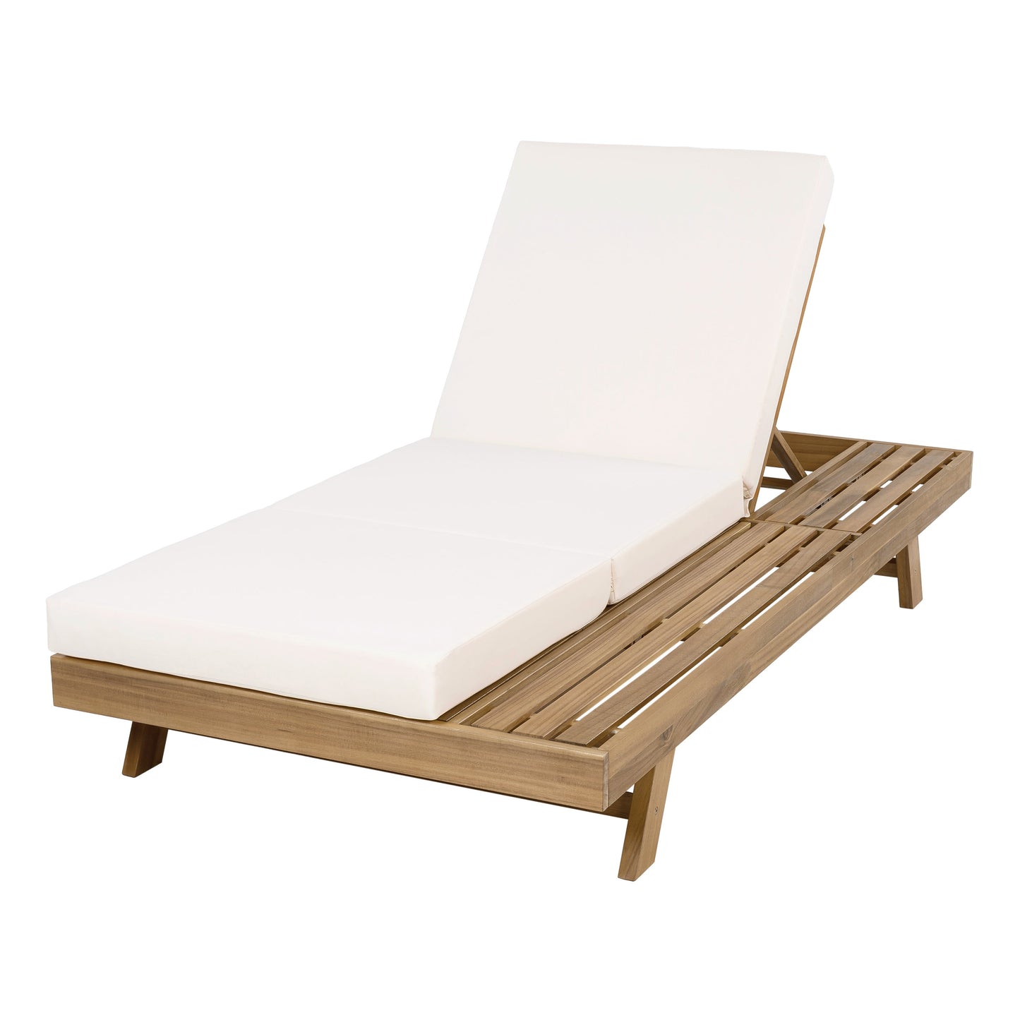 Lounge Chaise Set, Space Available On One Side, Acacia Solid Wood In