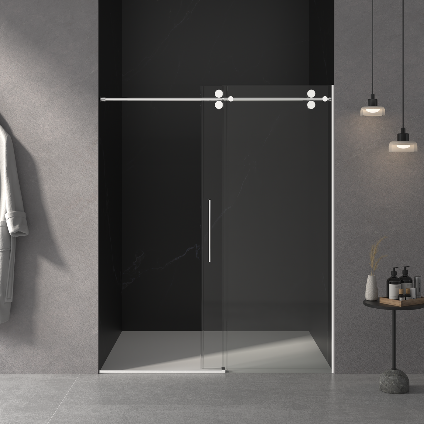 56"-60"W x 76"H Frameless Shower Door