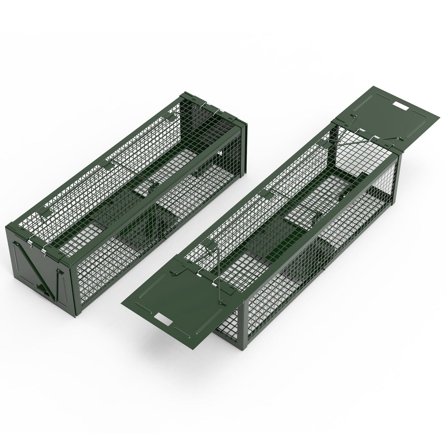 2-Pack Humane Live Rat Trap Cage with Dual Doors