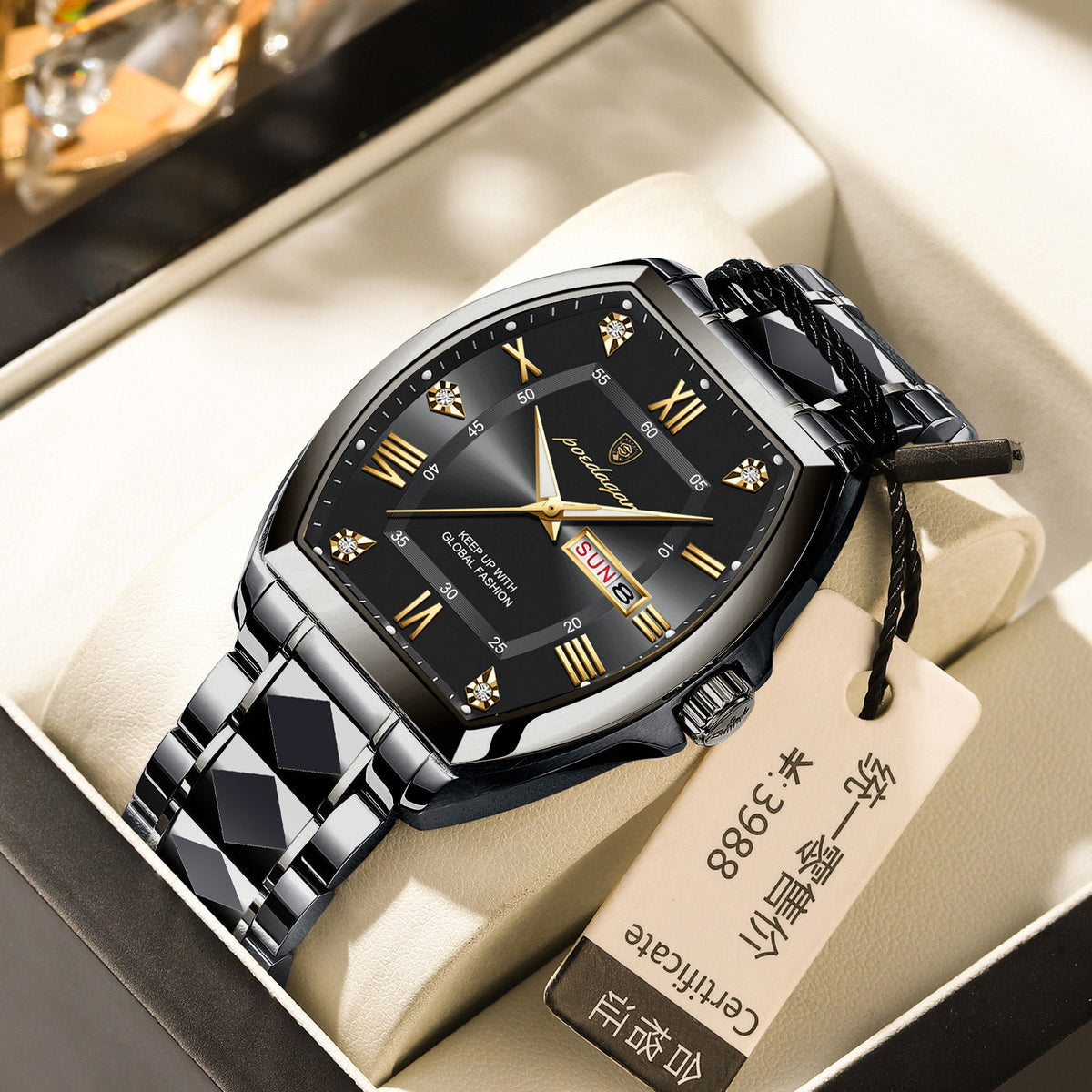 Waterproof Luminous Barrel-shaped Quartz Mens Watch
