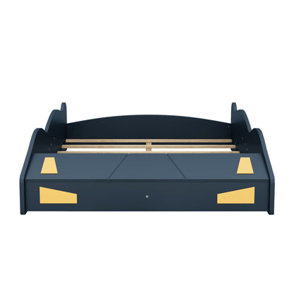 Race Car Shaped Platform Bed With Wheels And Storage