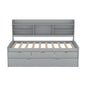 Captain Bed With Built In Bookshelves, 3 Storage Drawers, And Trundle