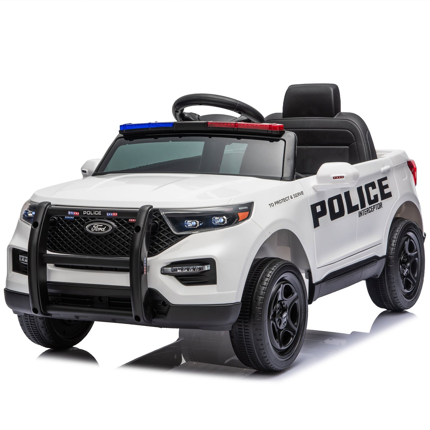 Licensed Ford Police 12V Ride-On Truck with Parental Remote Control