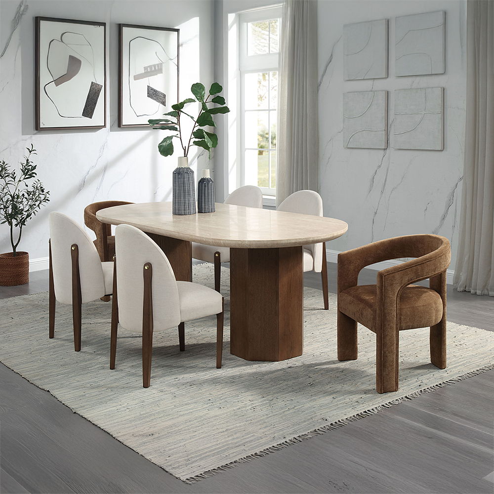 Leonardo - Arm Chair (Set of 2) - Brown Linen