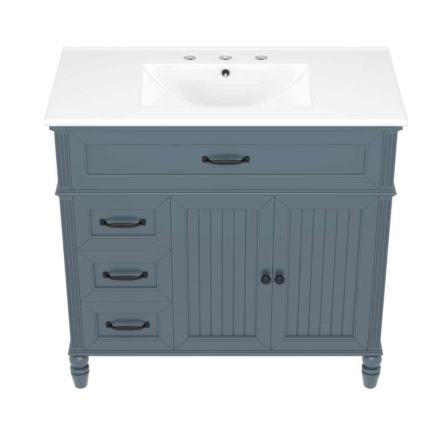 Bathroom Vanity With Sink, Freestanding Cabinet & Drawers