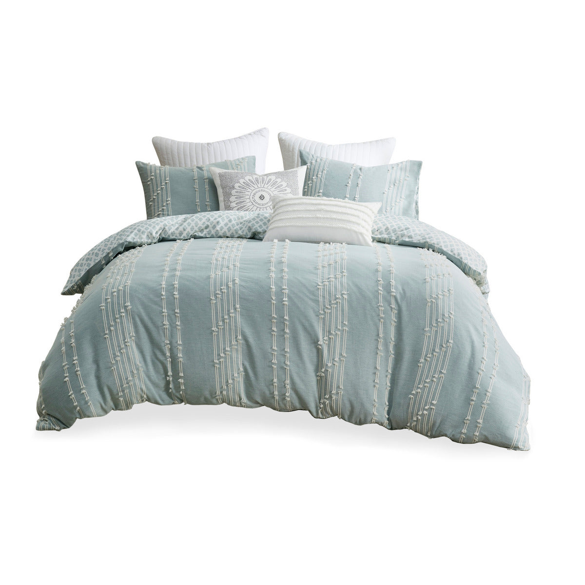 Full/Queen 3 Piece Cotton Jacquard Duvet Cover Set
