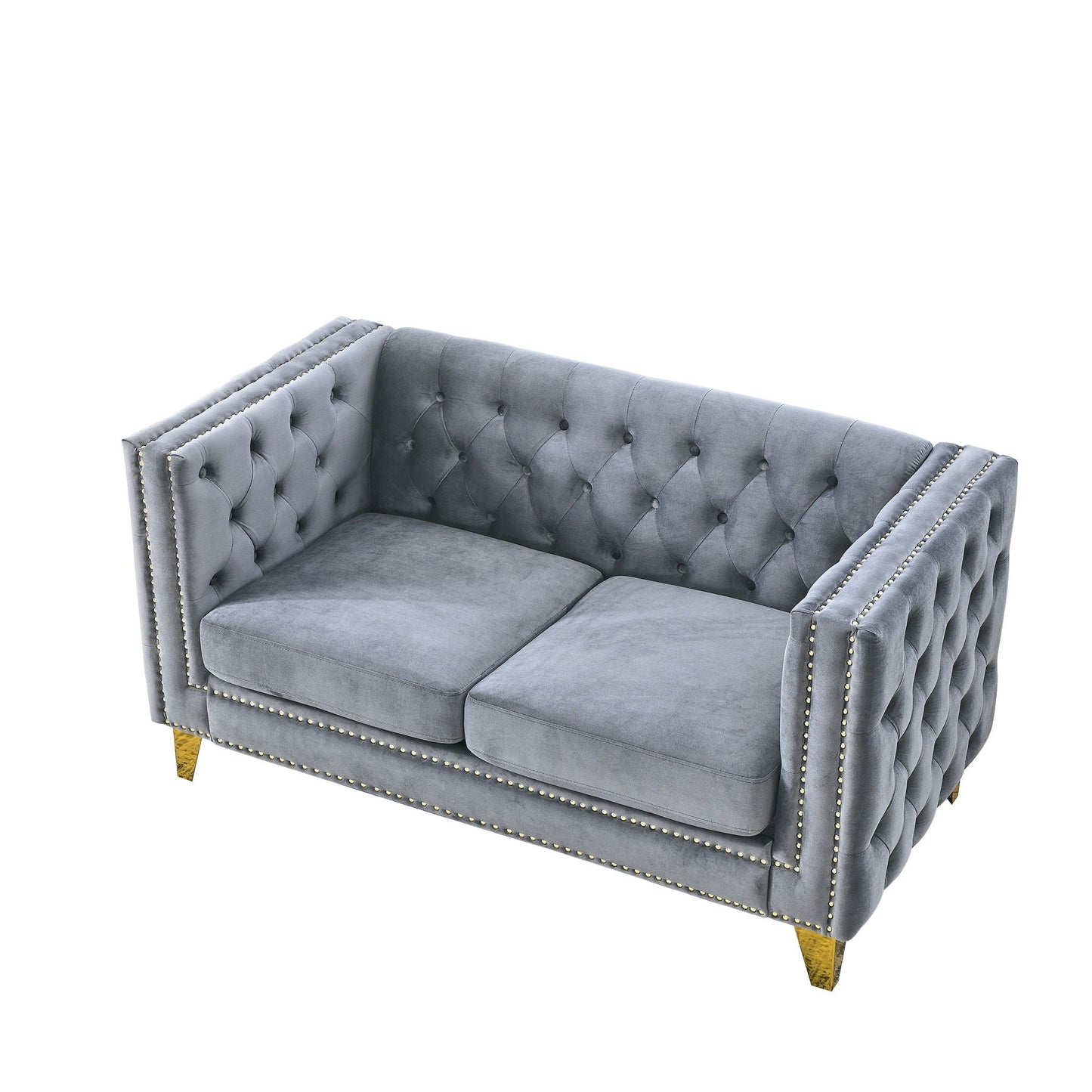 Upholstered Couch Sofa With Button Tufting For Living Room