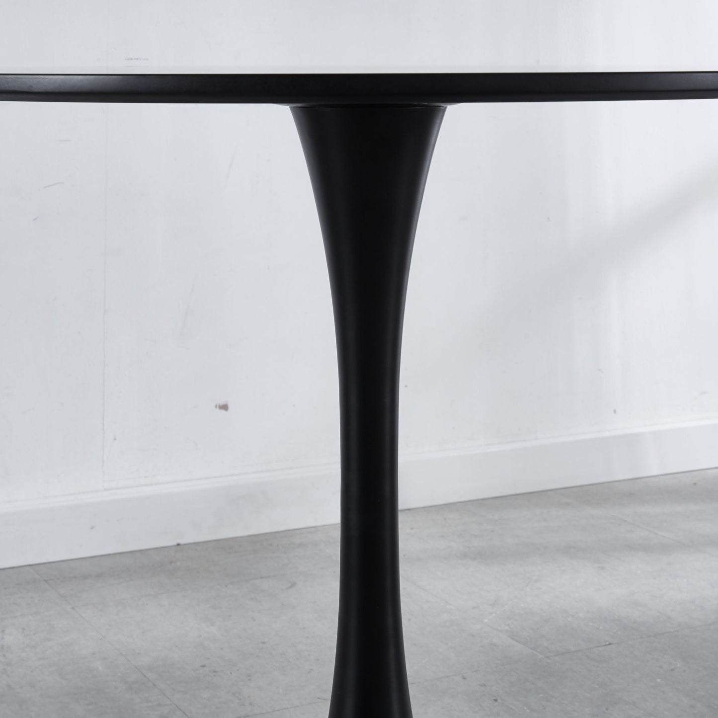 Table Mid-Century Dining Table For 4-6 People With Round Table Top, Pedestal Dining Table, End Table Leisure Coffee Table