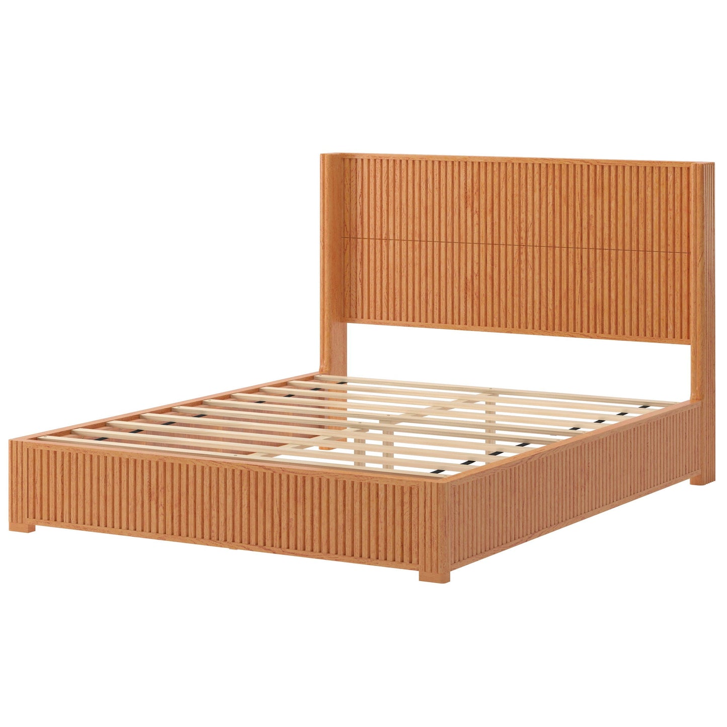 Platform Bed Frame With Headboard, Floor Standing Design