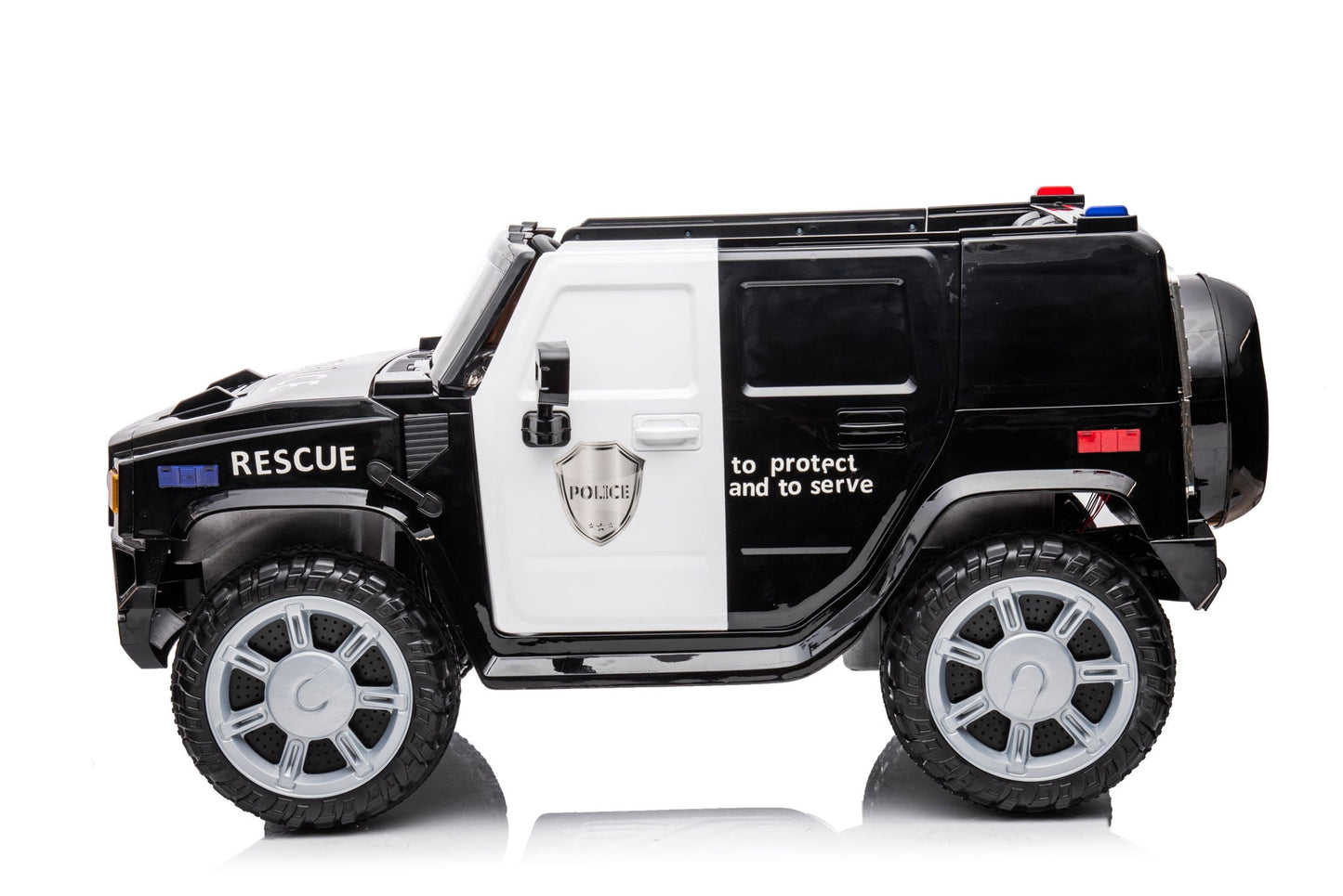 12V7A 30W*2 Four-Wheel Drive Seat One Button Start, Forward And Backward, High And Low Speed, Music, Front Light, Power Display, Two Doors Can Open, 2.4G R / C, Seat Belt Four Wheel Absorber
