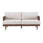 EMIR 72" Square Arm 3-Seater Boucle Sofa with Cane Rattan and Wooden Frame