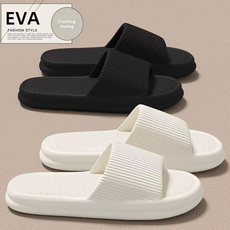 Minimalist Home-use Bathroom Slippers With A Plush Cushioned Feel For Men