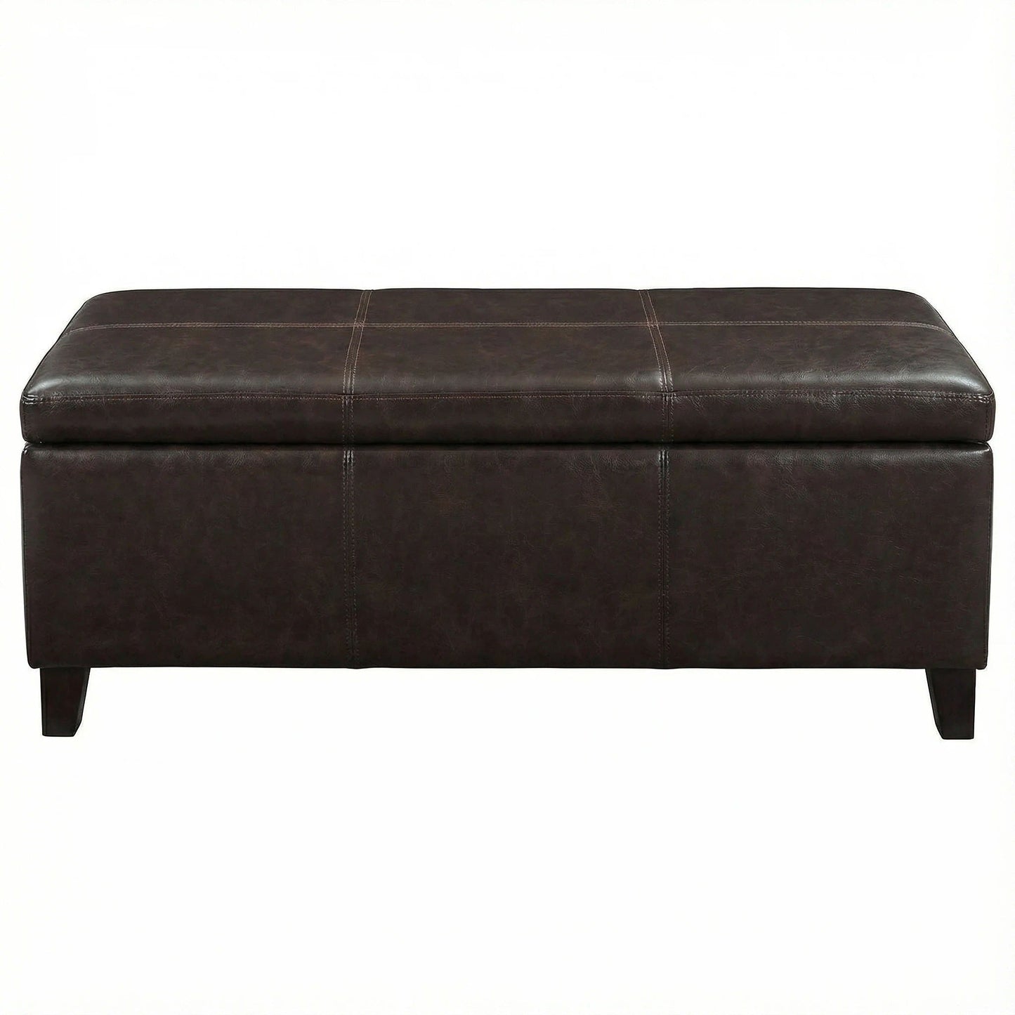 Rectangle Storage Ottoman Bench For Living Room - Brown