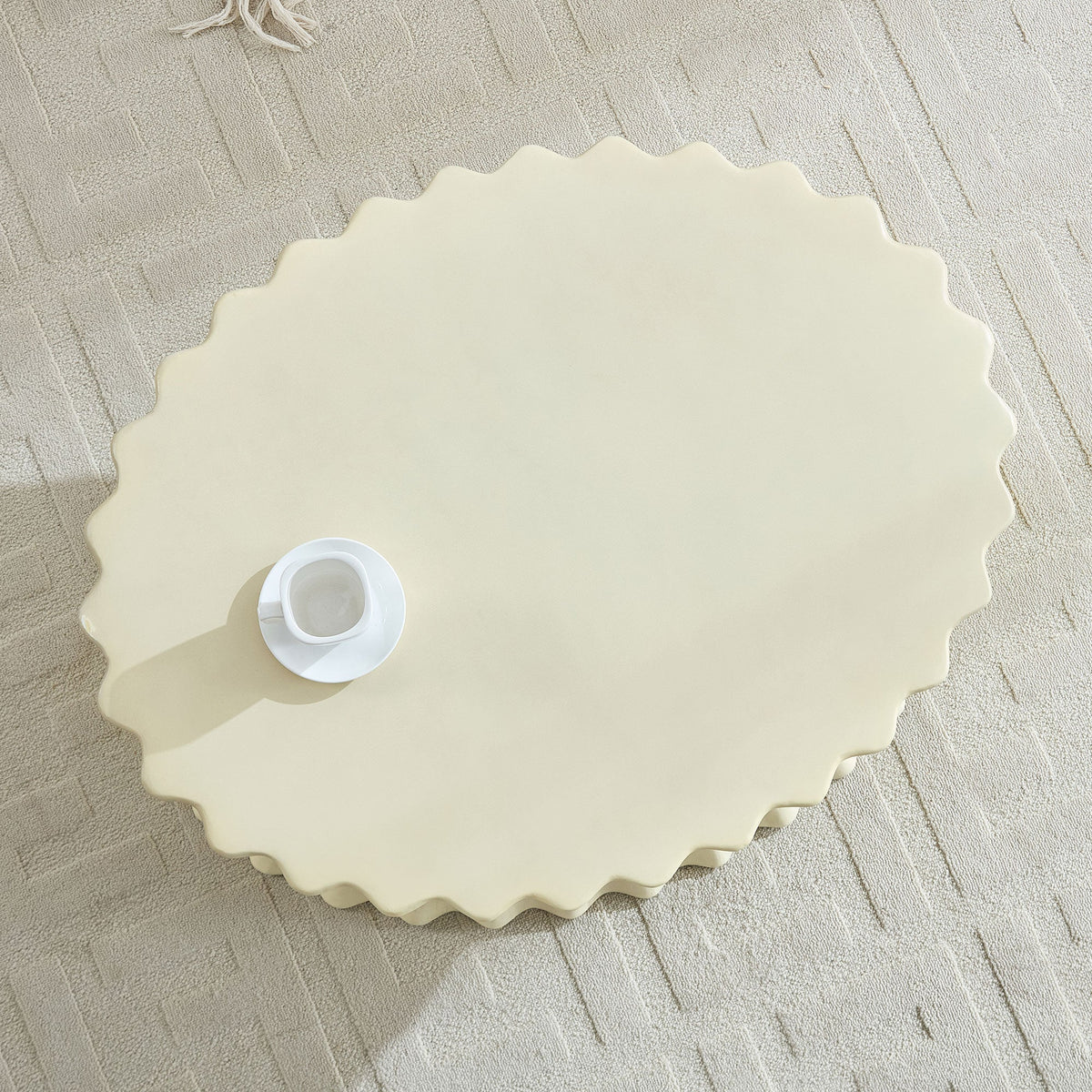 35.04 Inch Oval Coffee Table - Vintage Sturdy Fiberglass