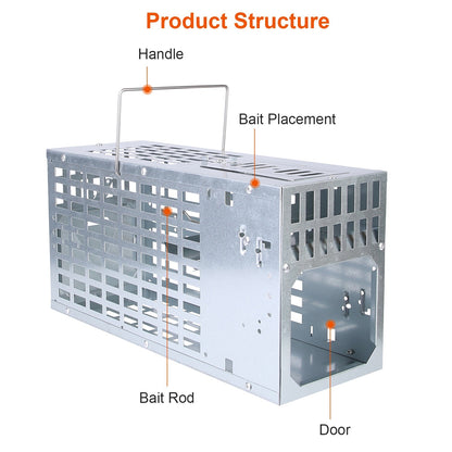 Humane Live Mouse Trap Reusable Metal Rat Rodent Cage Catch Release Continuous Capture Indoor Outdoor Pet Children Safe