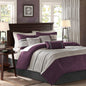 7 Piece Purple Faux Suede Comforter Set Full