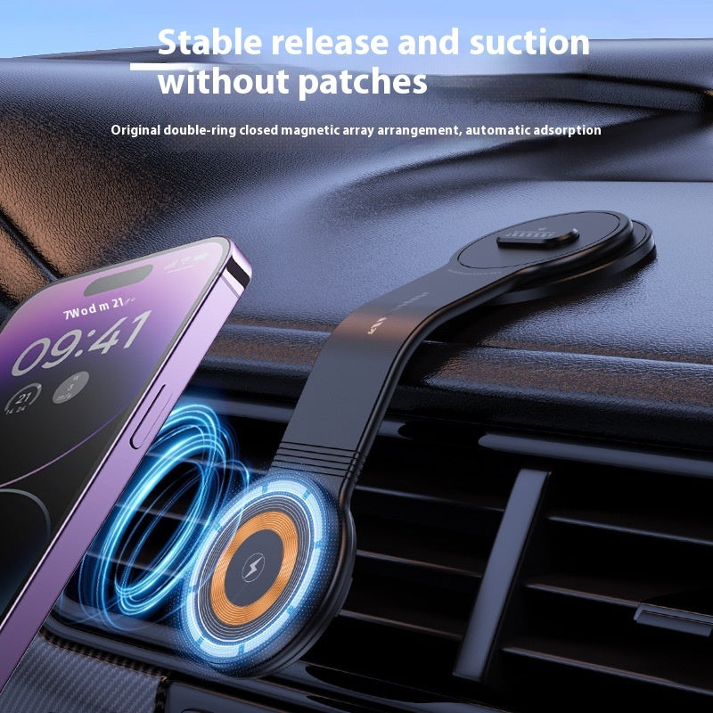 Large Screen Dashboard Bending Magnetic Suction Wireless Charger On-board Bracket