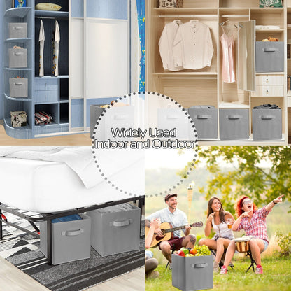 iMounTEK 4 Pack Foldable Storage Cube Bins Cloths Closet Space Organizer Basket Shelves Box for Clothes Toys Books Cabinet