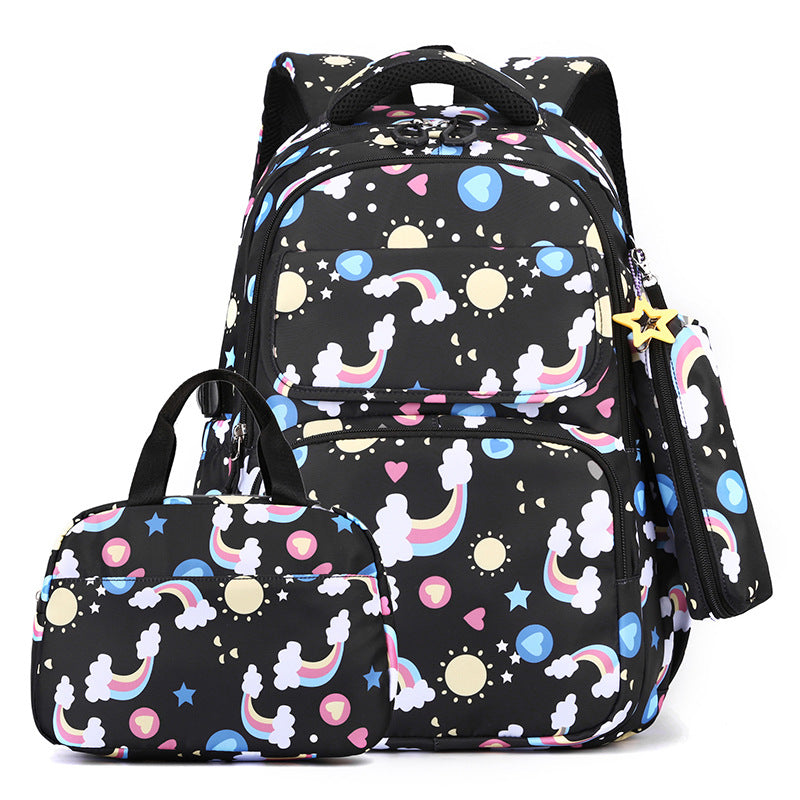 Back-protecting Large-capacity Three-piece Student School Bag Set