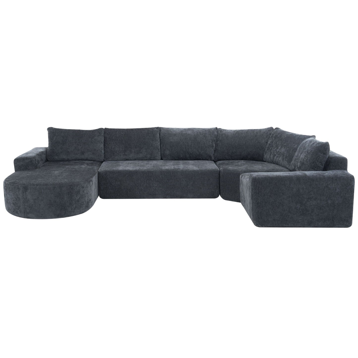 Modular Cloud Sectional Sofa Set, U-Shaped Upholstered Couch With Deep Seat