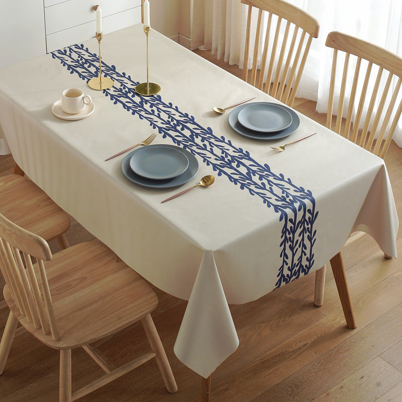 Printed Check Thickened Round Table Wash Free