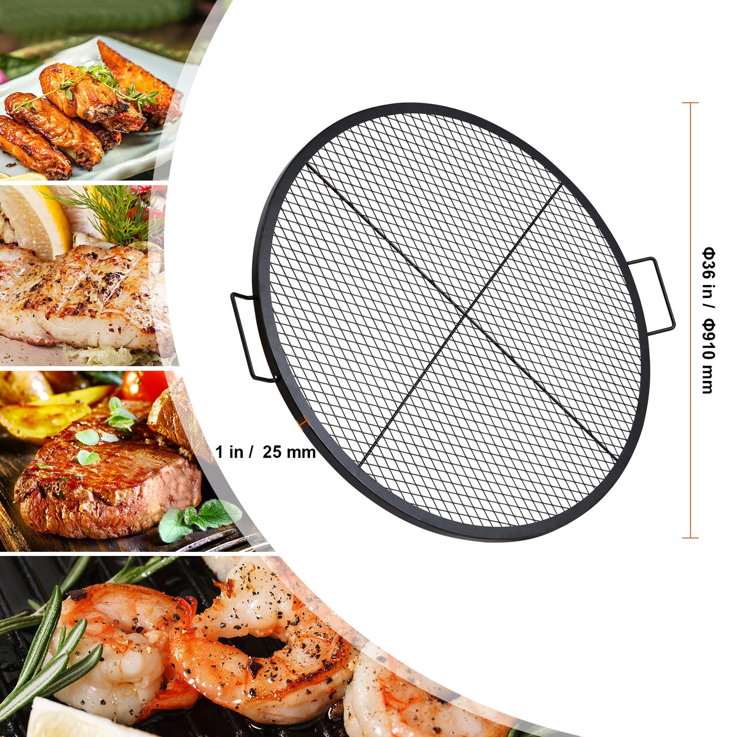 X-Marks Fire Pit Grill Grate, 36 Inch